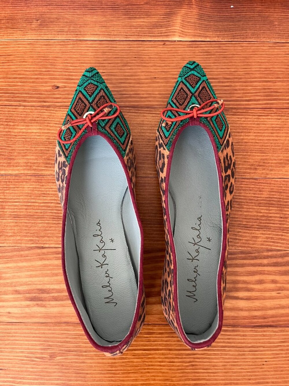 Meher Kakalia Leopard Print Pointy Flats size 39
